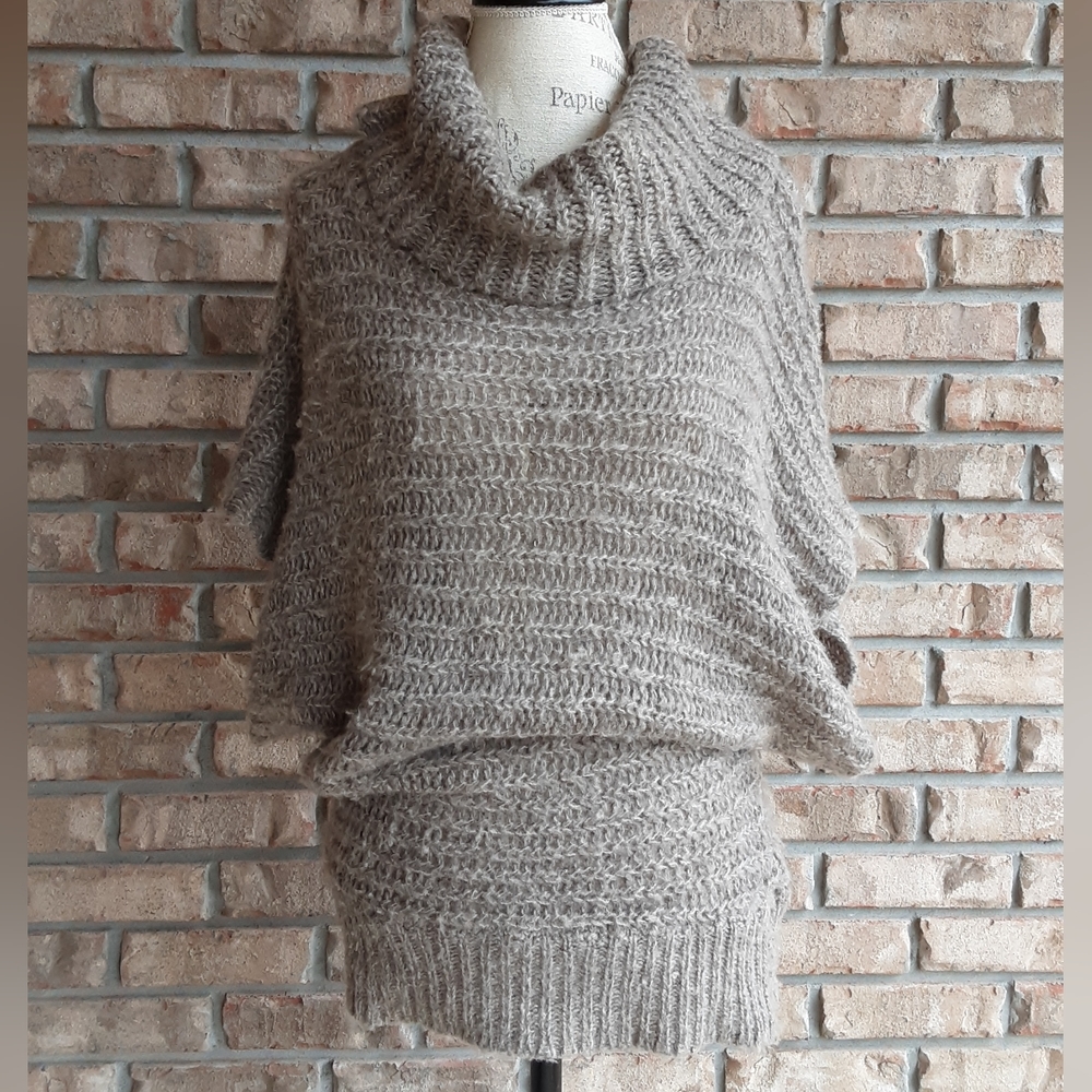 Free People Boho Style Wool Blend Cowl Neck Sweater.
